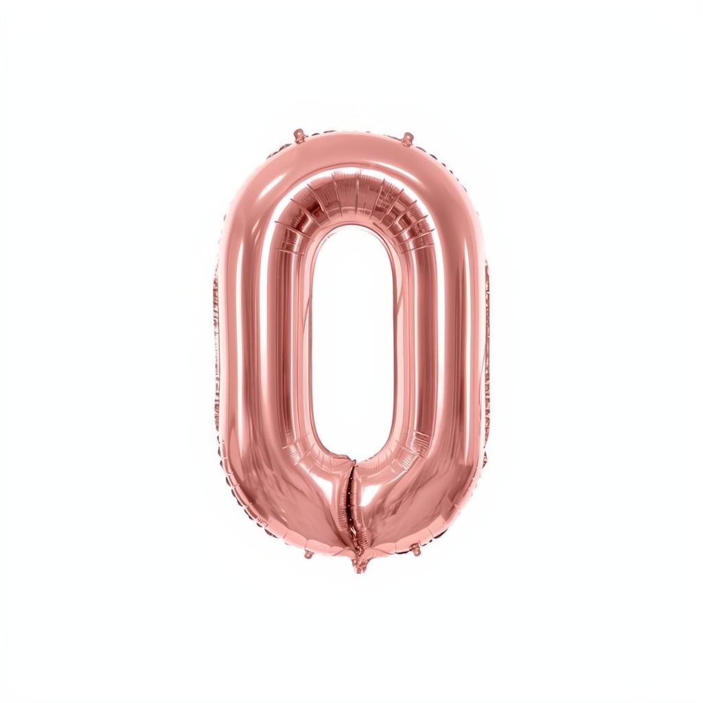 Folienballon Ziffer 86cm, Roségold PartyDeco 1