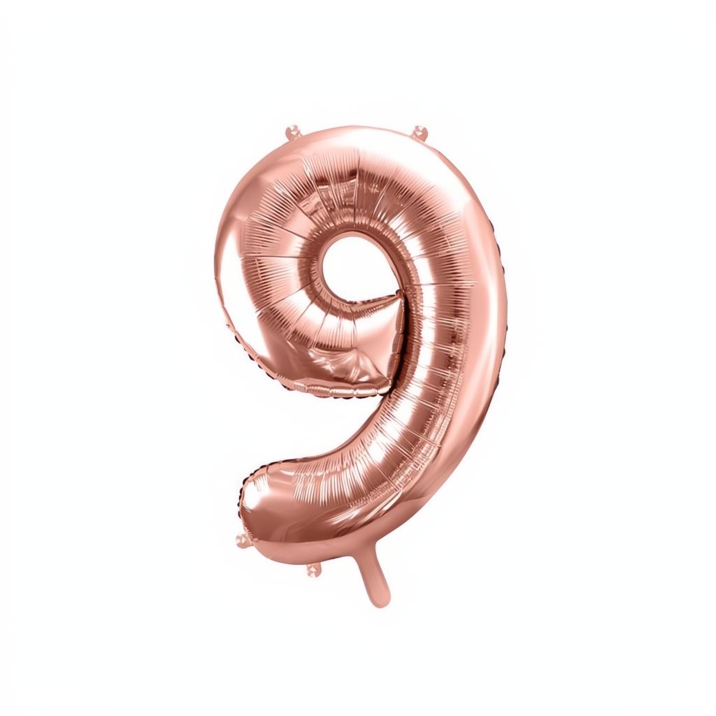 Folienballon Ziffer 86cm, Roségold PartyDeco 10