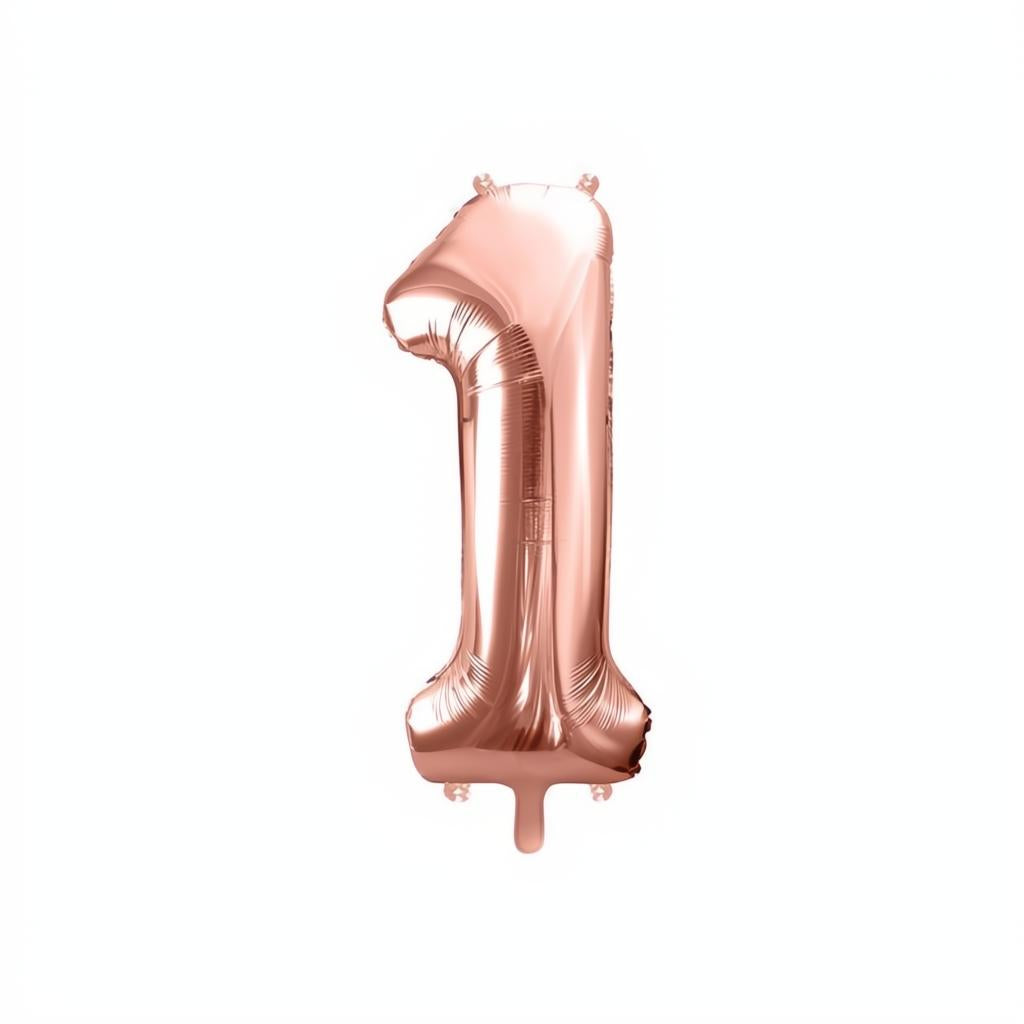 Folienballon Ziffer 86cm, Roségold PartyDeco 2