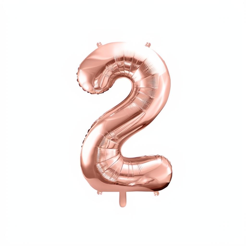 Folienballon Ziffer 86cm, Roségold PartyDeco 3