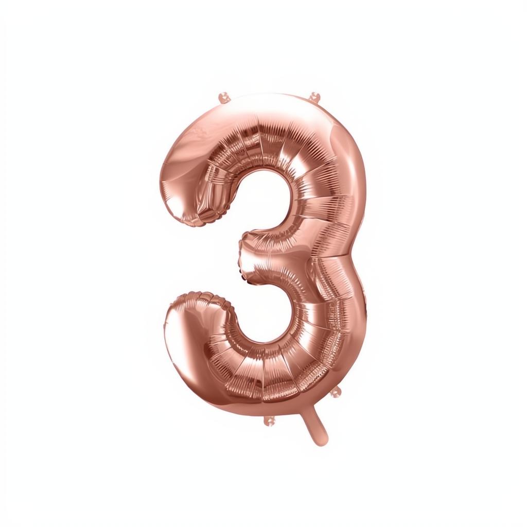 Folienballon Ziffer 86cm, Roségold PartyDeco 4