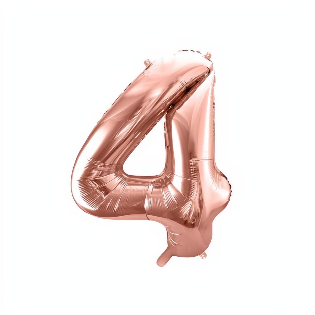 Folienballon Ziffer 86cm, Roségold PartyDeco 5