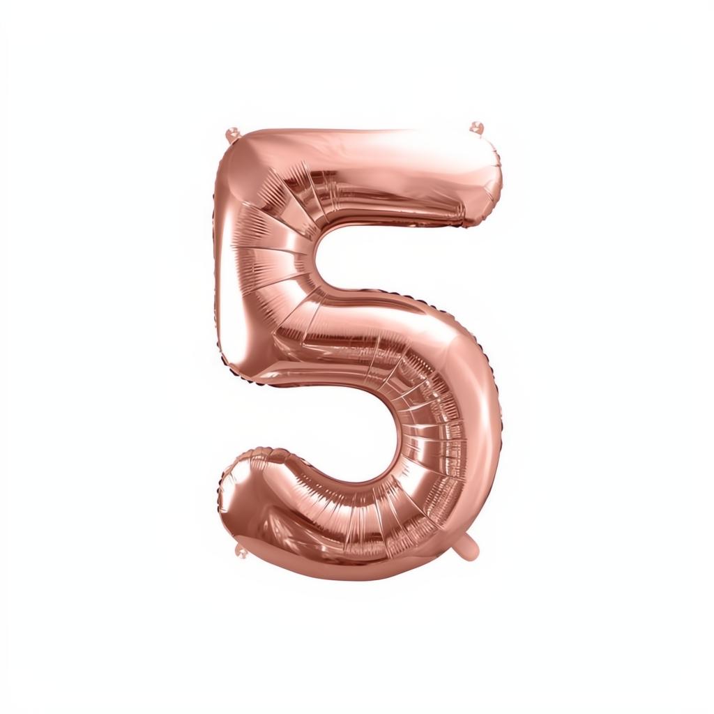 Folienballon Ziffer 86cm, Roségold PartyDeco 6