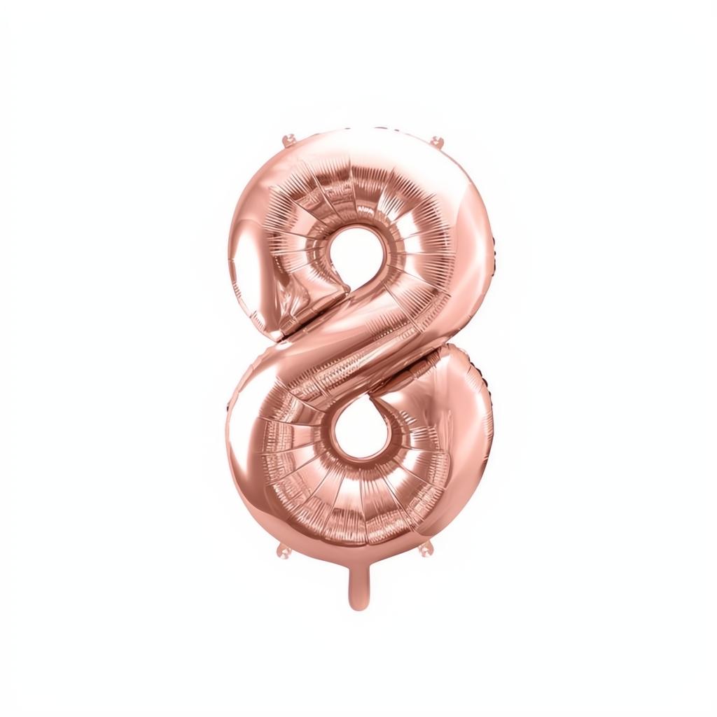 Folienballon Ziffer 86cm, Roségold PartyDeco 9