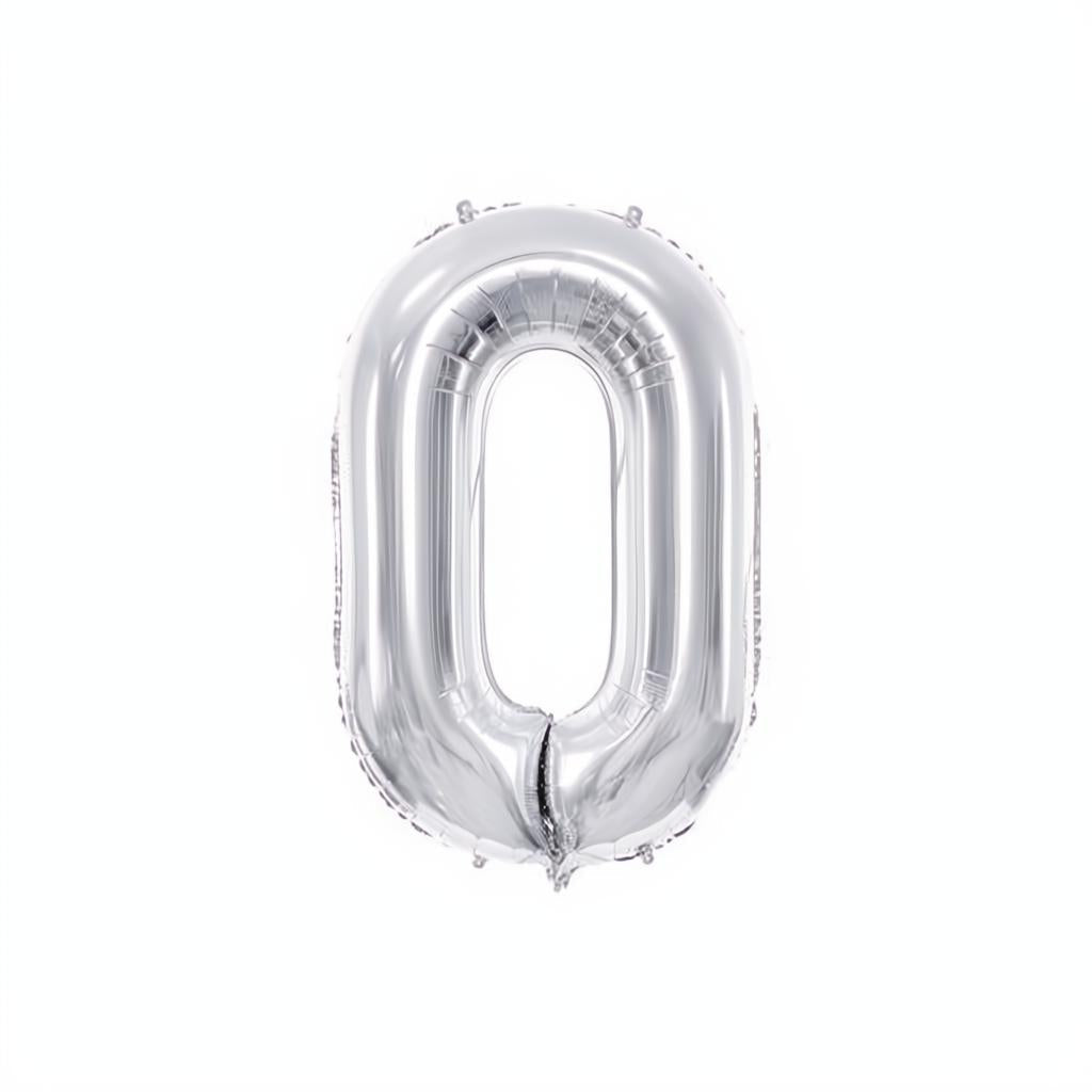 Folienballon Ziffer 86cm, Silber PartyDeco 1