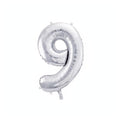 Folienballon Ziffer 86cm, Silber PartyDeco 10
