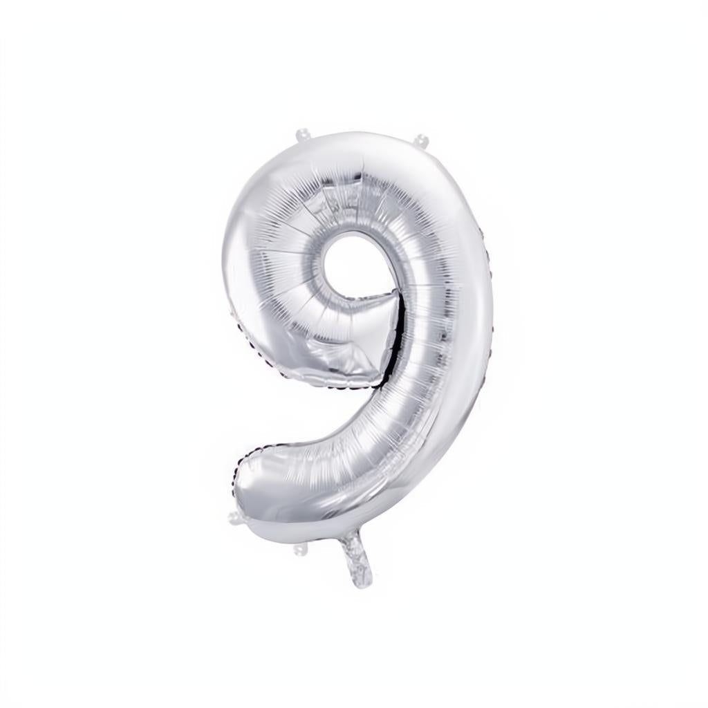 Folienballon Ziffer 86cm, Silber PartyDeco 10