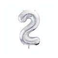 Folienballon Ziffer 86cm, Silber PartyDeco 3