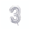 Folienballon Ziffer 86cm, Silber PartyDeco 4