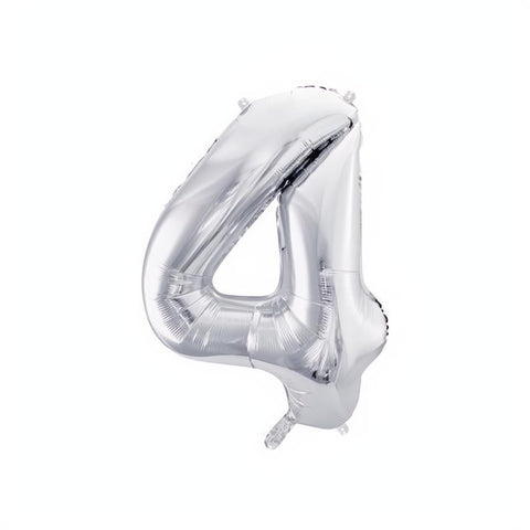 Folienballon Ziffer 86cm, Silber PartyDeco 5
