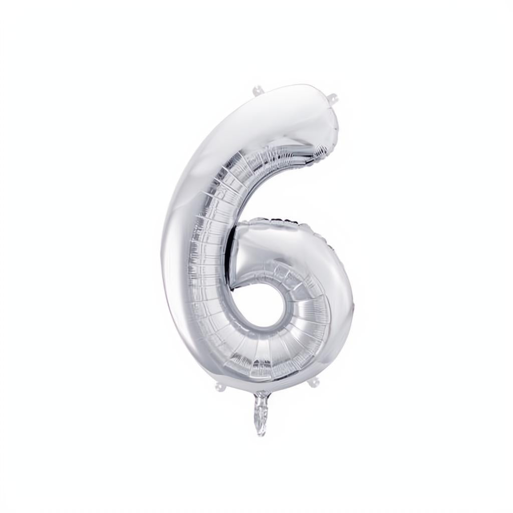Folienballon Ziffer 86cm, Silber PartyDeco 7