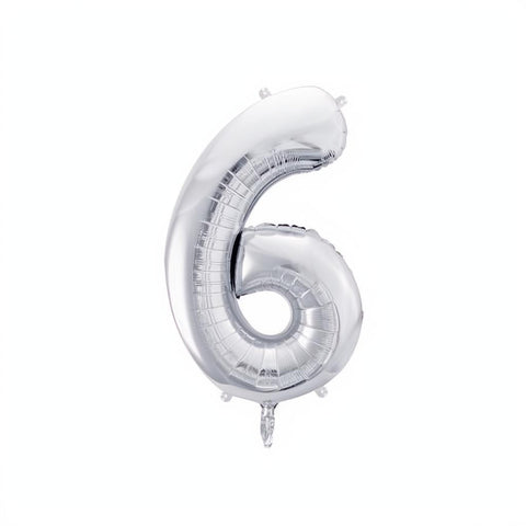 Folienballon Ziffer 86cm, Silber PartyDeco 7