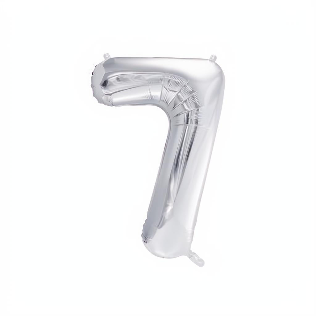 Folienballon Ziffer 86cm, Silber PartyDeco 8