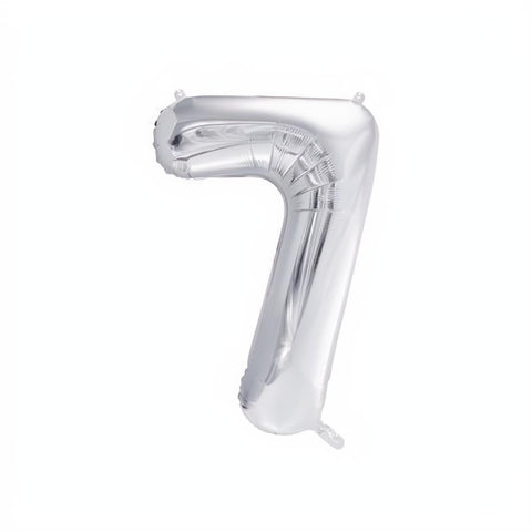 Folienballon Ziffer 86cm, Silber PartyDeco 8