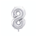 Folienballon Ziffer 86cm, Silber PartyDeco 9