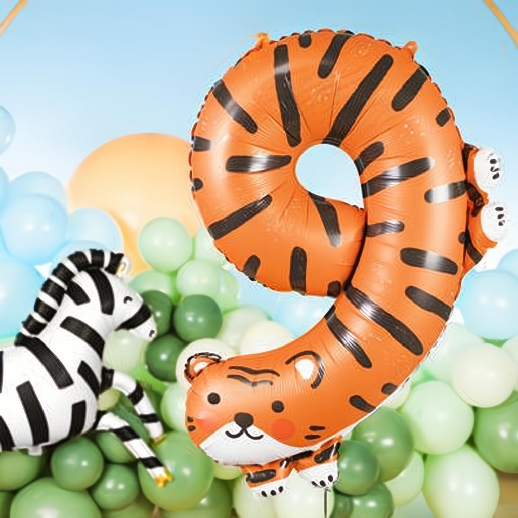 Folienballon Ziffer 9 - Tiger, 64x87 cm PartyDeco 3