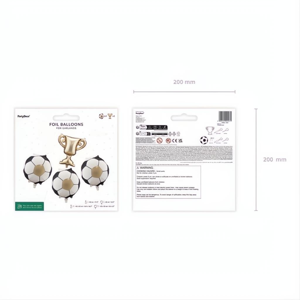 Folienballons für Girlanden Pokal mit Bällen, 33x33 cm und 34 cm PartyDeco 4