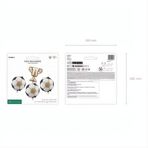 Folienballons für Girlanden Pokal mit Bällen, 33x33 cm und 34 cm PartyDeco 4