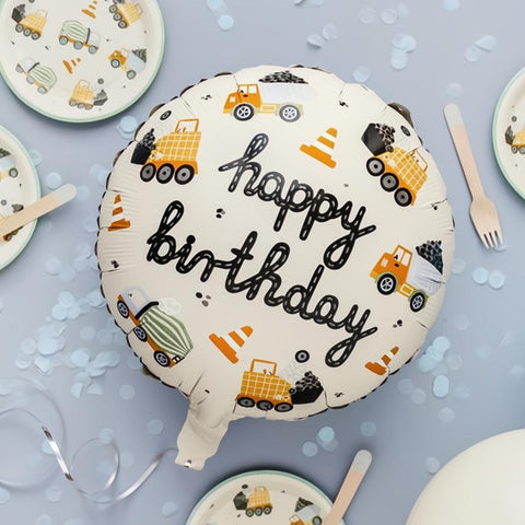 Folienluftballon Baufahrzeuge, 45 cm PartyDeco 2