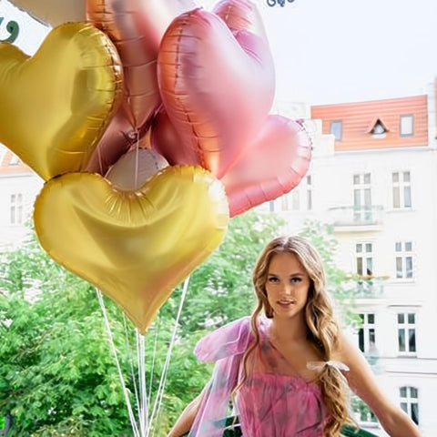 Folienluftballon Herz, 75x64,5 cm, hellrosa PartyDeco 2