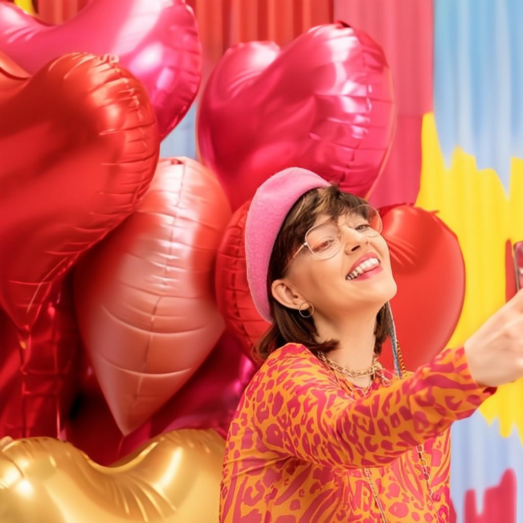 Folienluftballon Herz, 75x64,5 cm, rosa PartyDeco 5