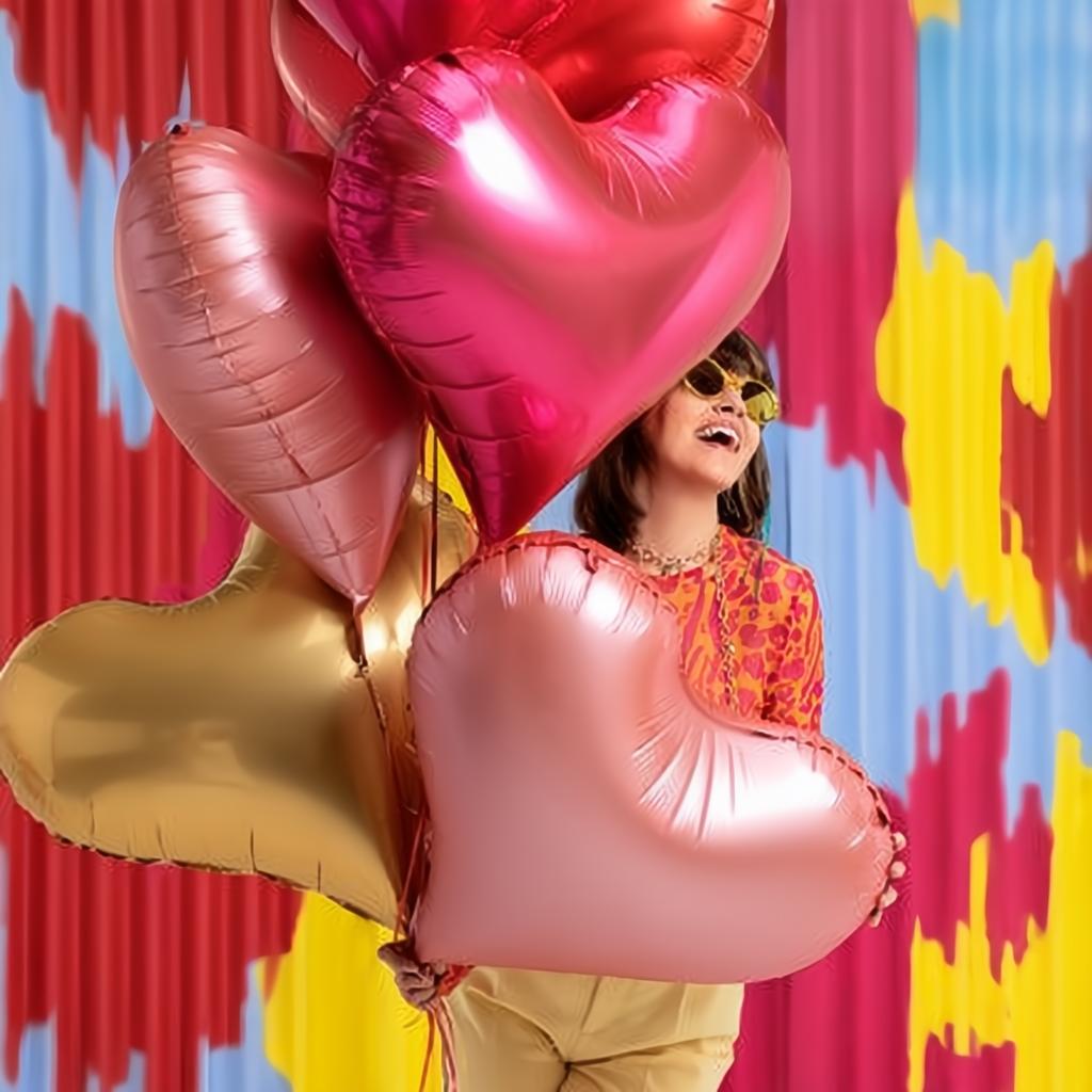 Folienluftballon Herz, 75x64,5 cm, rosa PartyDeco 6