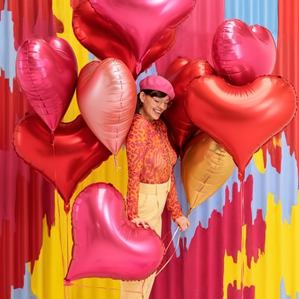 Folienluftballon Herz, 75x64,5 cm, rot PartyDeco 8
