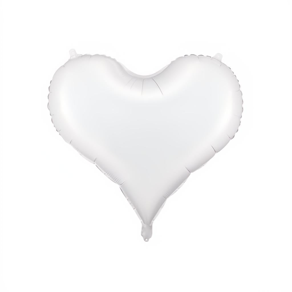 Folienluftballon Herz, 75x64,5 cm, weiss PartyDeco 1