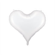 Folienluftballon Herz, 75x64,5 cm, weiss PartyDeco 1