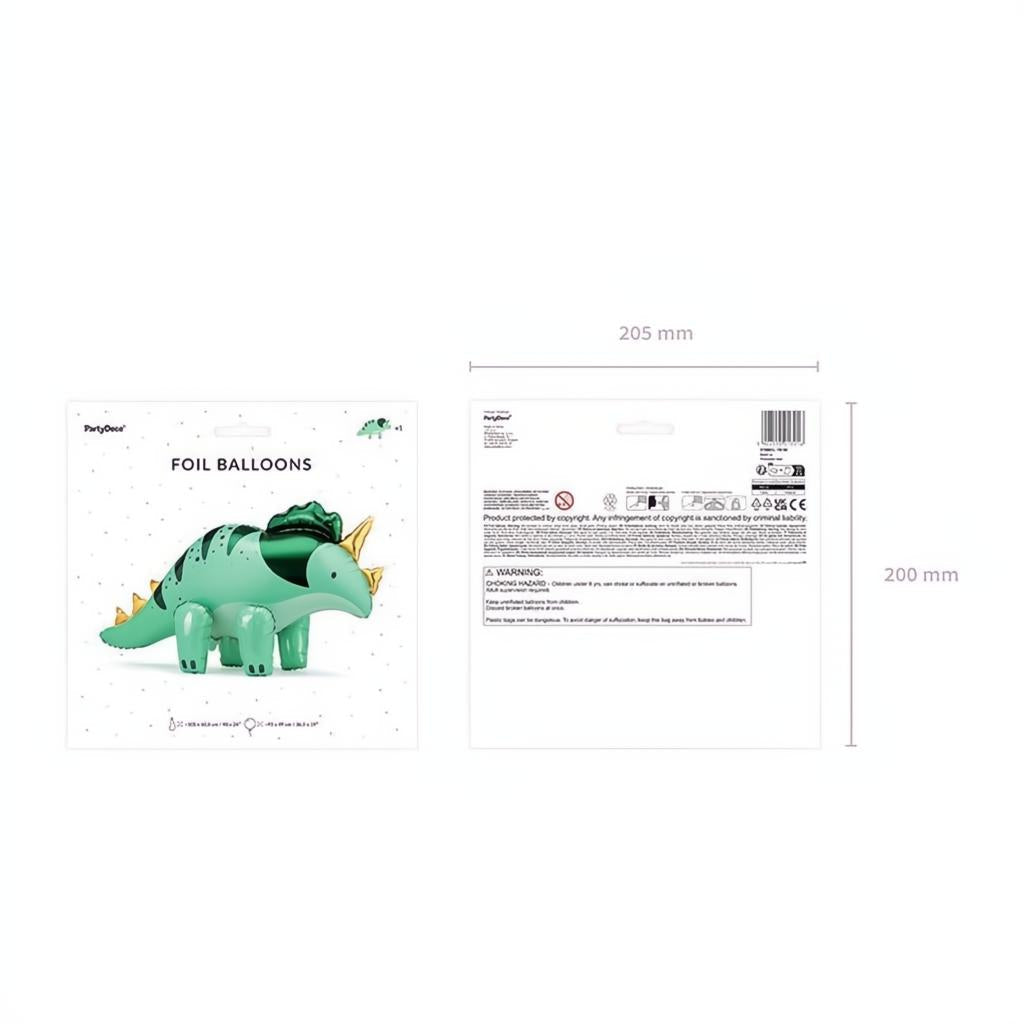 Folienluftballon Triceratops, 101 x 60.5cm, grün PartyDeco 8