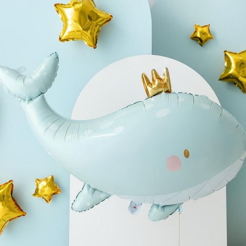 Folienluftballon Wal, 93x60 cm, himmelblau PartyDeco 2