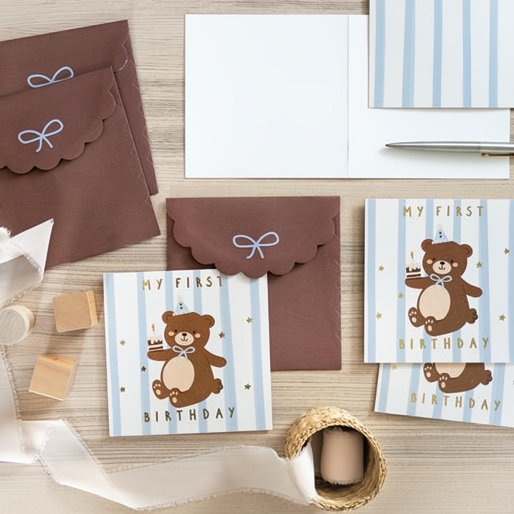 Geburtstagskarte Bär, 14x14 cm PartyDeco 4