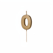 Geburtstagskerze Zahl 0, Gold PartyDeco 1