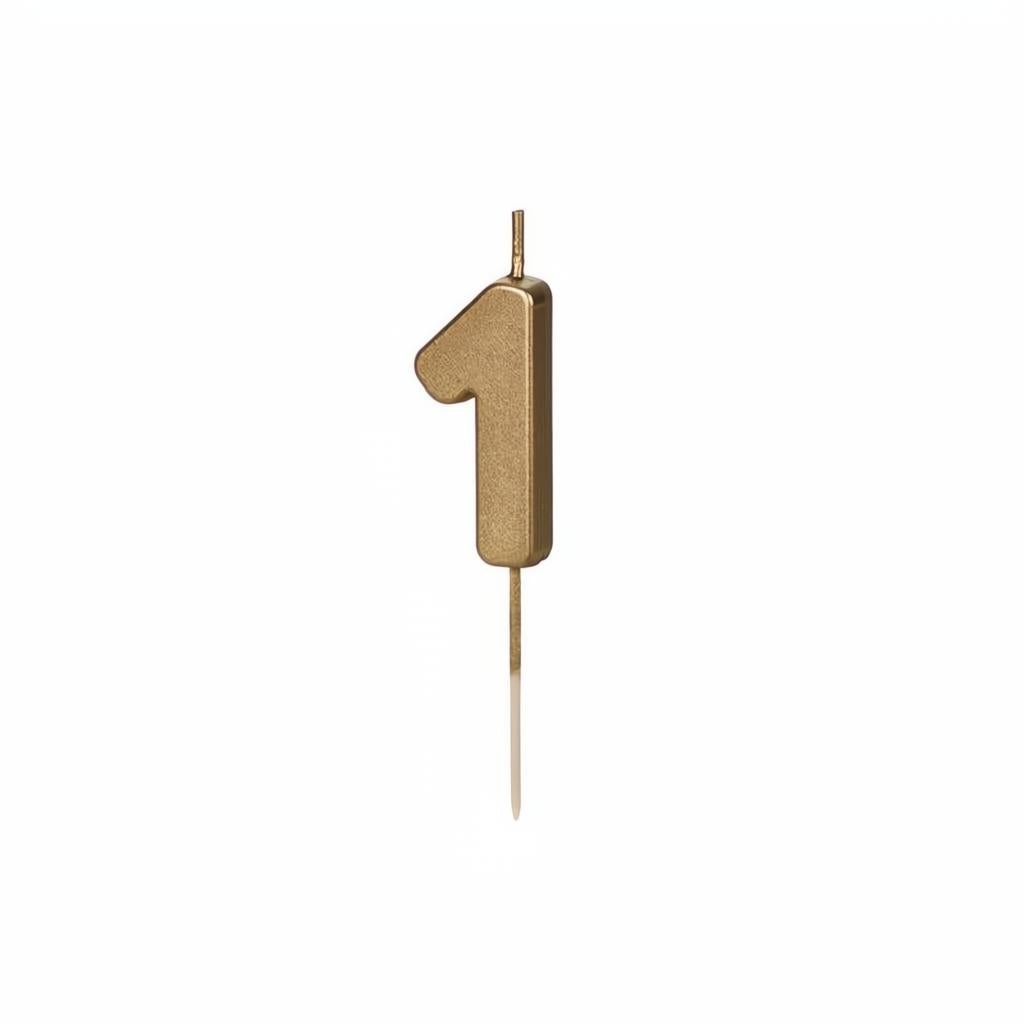 Geburtstagskerze Zahl 1, Gold PartyDeco 1