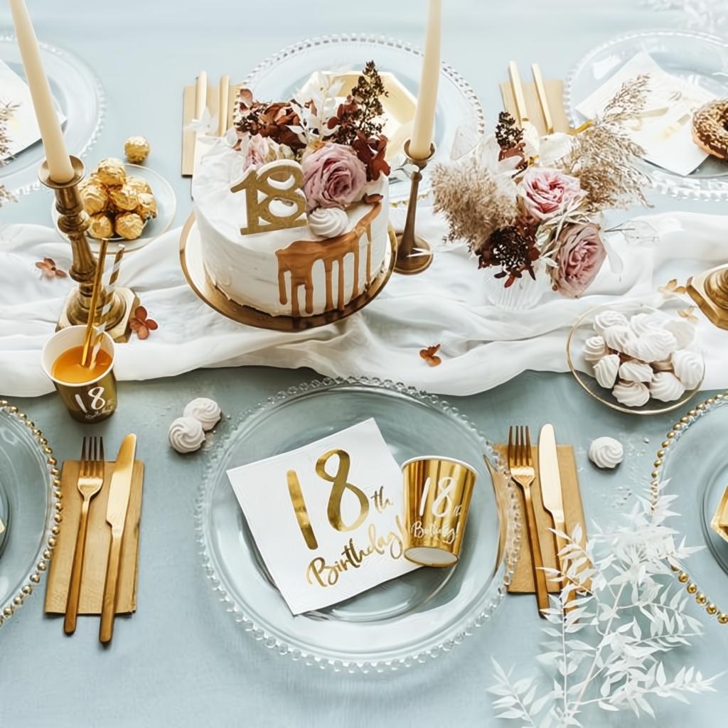 Geburtstagskerze Zahl 18, gold PartyDeco 3