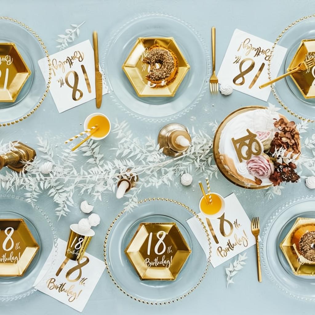Geburtstagskerze Zahl 18, gold PartyDeco 4