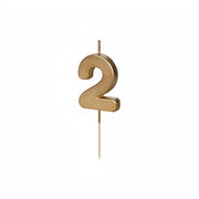 Geburtstagskerze Zahl 2, Gold PartyDeco 1