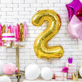 Geburtstagskerze Zahl 2, gold PartyDeco 2