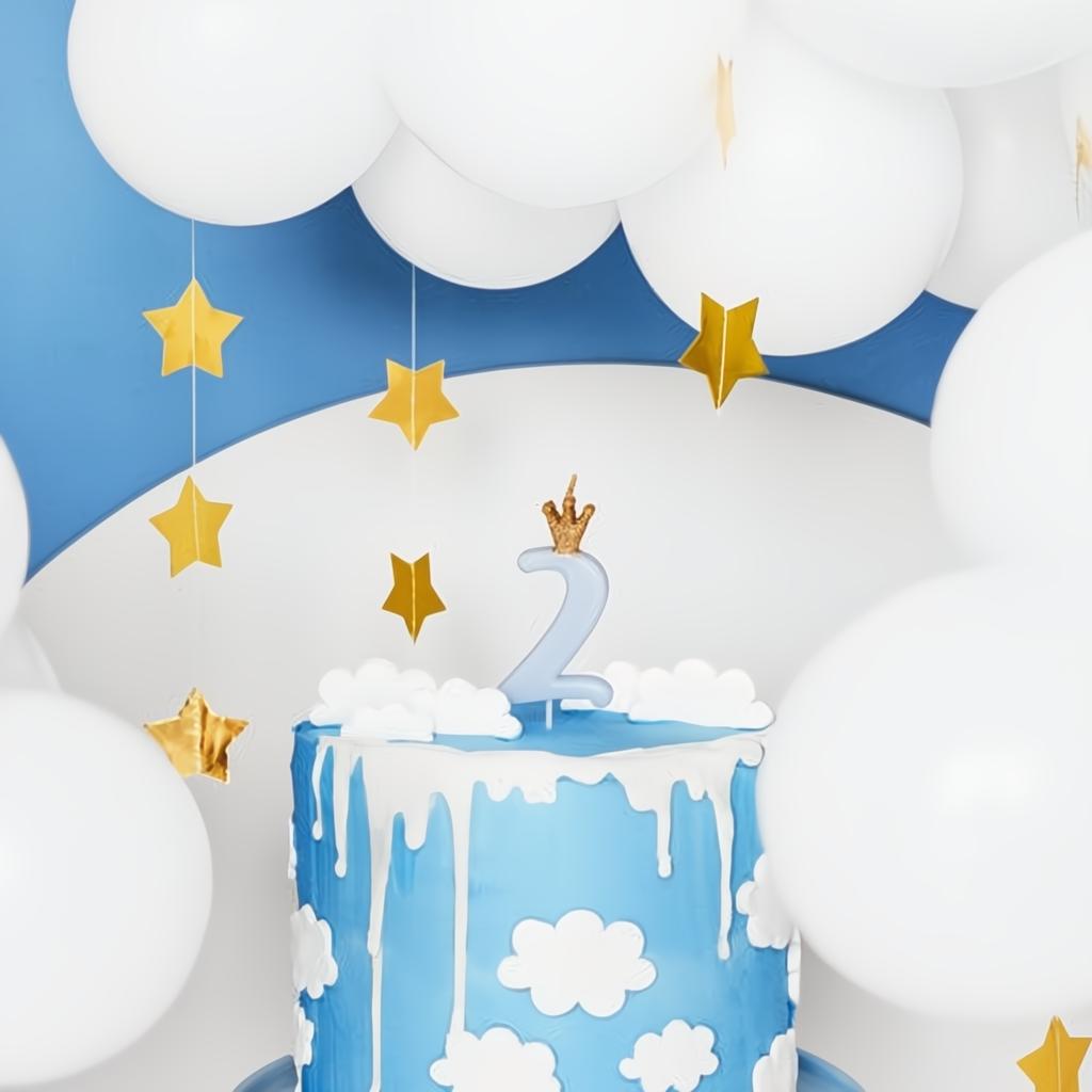 Geburtstagskerze Zahl 2, hellblau PartyDeco 2