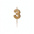 Geburtstagskerze Zahl 3, Gold PartyDeco 1