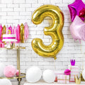 Geburtstagskerze Zahl 3, gold PartyDeco 2
