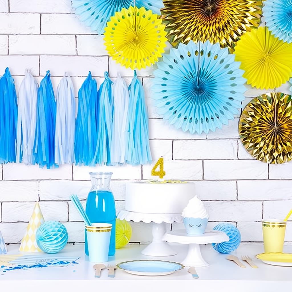 Geburtstagskerze Zahl 4, gold PartyDeco 5