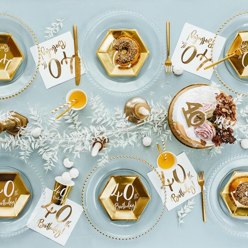 Geburtstagskerze Zahl 40, gold PartyDeco 4