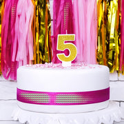 Geburtstagskerze Zahl 5, gold PartyDeco 1