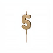 Geburtstagskerze Zahl 5, Gold PartyDeco 1