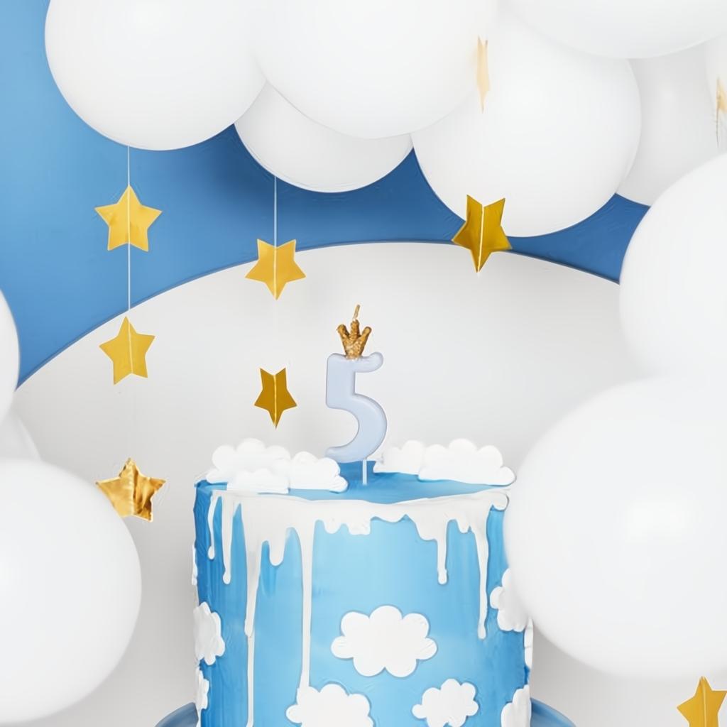 Geburtstagskerze Zahl 5, hellblau PartyDeco 2