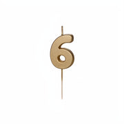 Geburtstagskerze Zahl 6, Gold PartyDeco 1