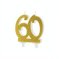 Geburtstagskerze Zahl 60, gold PartyDeco 1