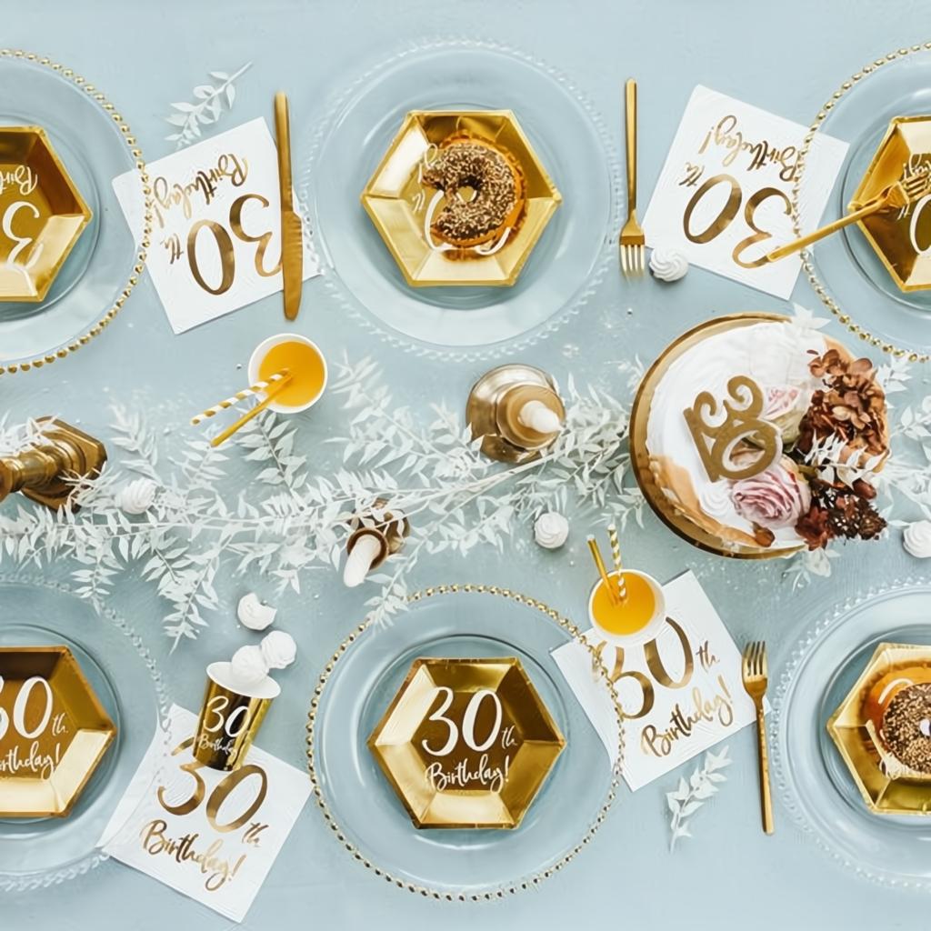 Geburtstagskerze Zahl 60, gold PartyDeco 4