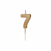 Geburtstagskerze Zahl 7, Gold PartyDeco 1